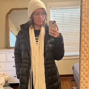 Aran Crafts Natural Cable Knit Wool Scarf and Beanie Hat